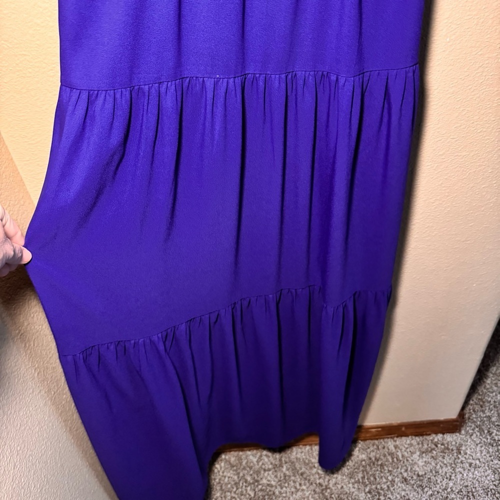 Ann Taylor Loft Tiered Maxi Full Length Sun Dress Cross Back Women’s size 4 - Picture 6 of 13